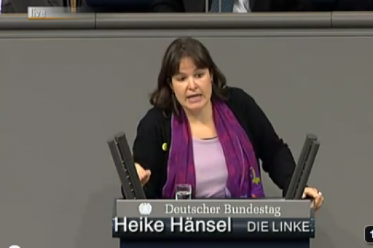 Heike Hänsel (Linke) im Bundestag Heike Hänsel (Linke) im Bundestag