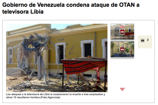 Der lateinamerikanische Sender Telesur zeigt die Folgen der Angriffe