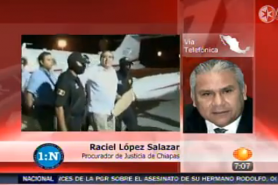 TV-Bericht von der Festnahme Pablo Salazars