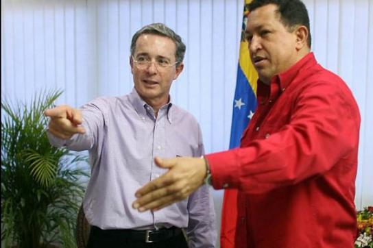 Álvaro Uribe und Hugo Chávez