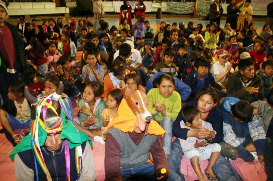 Die Befürworter der Straße nach ihrer Ankunft in La Paz