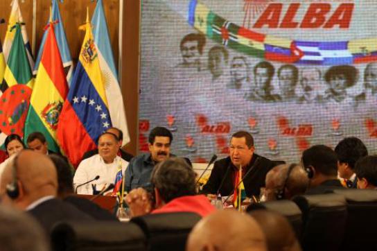 ALBA-Vertreter im Präsidentenpalast in Caracas