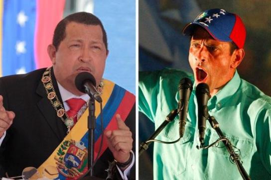 Die beiden Konkurrenten: Hugo Chávez und Henrique Capriles