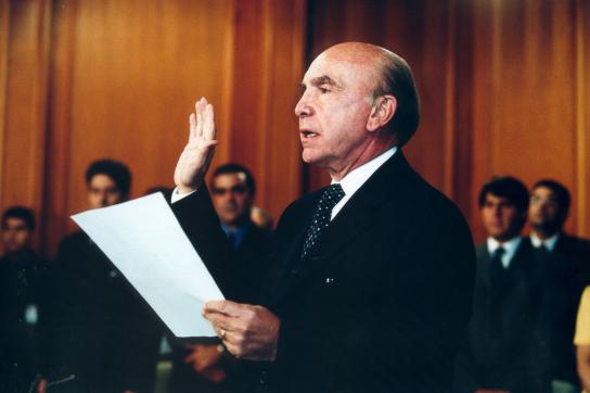 Pedro Carmona beim Putsch 2002