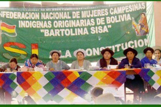 Spitze des Bäuerinnenverbandes Bartolina Sisa in Bolivien