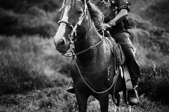 Subcomandante Marcos auf einem Pferd