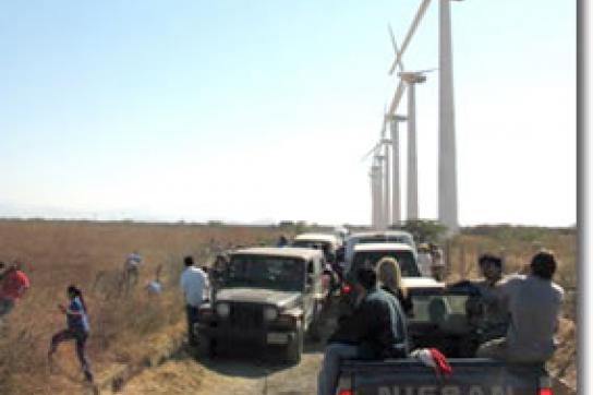 Straßenblockade auf dem Weg zum Windpark-Projekt in Oaxaca