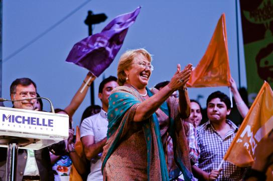 Michelle Bachelet nach ihrem Wahlsieg am 15. Dezember