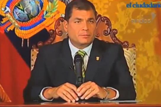 Präsident Rafael Correa bei seiner Ansprache am Donnerstag