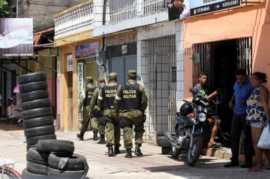 Militärpolizisten patrouillieren in Belém, der Hauptstadt des brasilianischen Bundestaates Pará