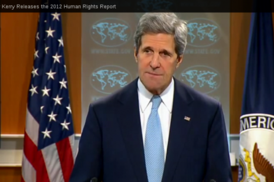 US-Außenminister John Kerry bei der Vorstellung des Jahresberichts