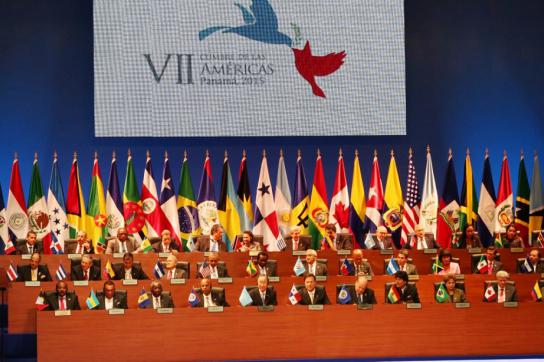 Bei der Eröffnung des 7. Amerikagipfels am 10. April 2015 in Panama