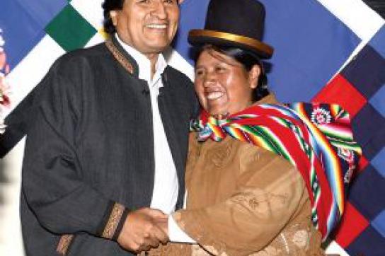 Felipa Huanca und Evo Morales.