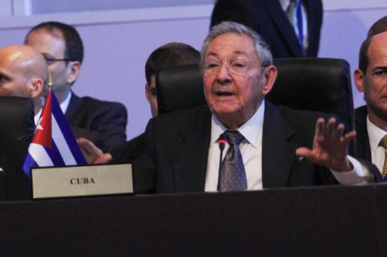 Kubas Präsident Raúl Castro bei seiner Ansprache