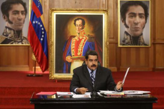 Venezuelas Präsident Nicolás Maduro am Dienstag bei der Pressekonferenz