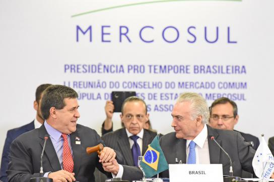 Brasiliens Präsident Michel Temer und Paraguays Präsident Horacio Cartes