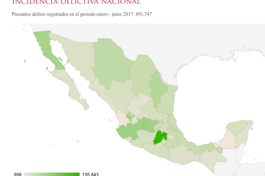 Karte mit statistischen Daten zur Gewalt in Mexiko