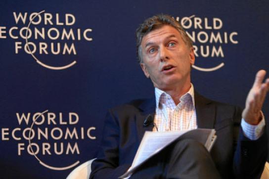 Staatspräsident Mauricio Macri beim Weltwirtschaftsforum in Davos 2014 Macri Davos