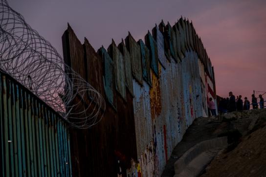 An der Grenze zwischen Mexiko und den USA in Tijuana im Bundesstaat Baja California