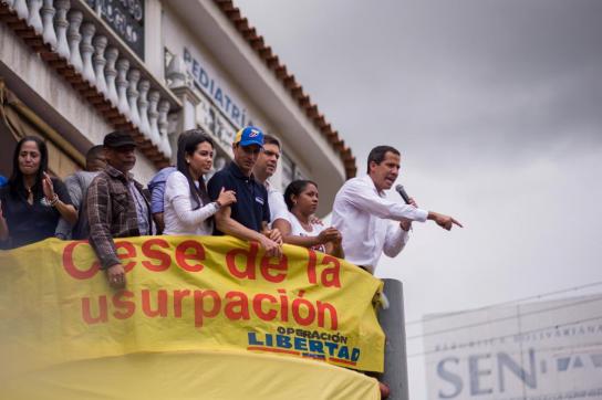 In dem geleakten Audio stellt Pompeo die Führungsposition von Guaidó in Frage und nennt sie "schwach"