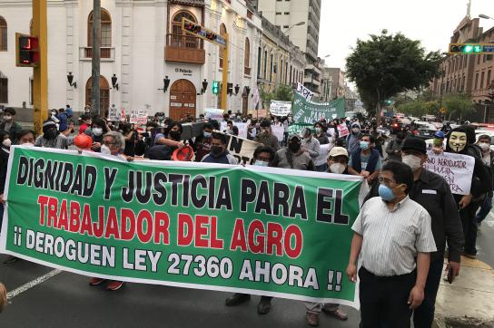 Auch in Lima solidarisierten sich die Menschen mit dem Agrarstreik