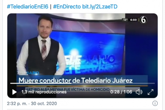 Arturo Alba Medina bei seiner letzten Sendung am 30. Oktober 2020 (Screenshot)