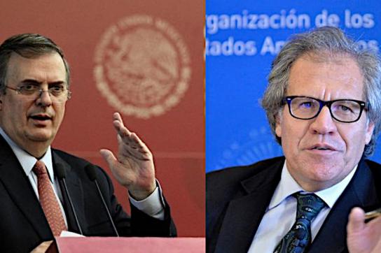 Mexikos Außenminister Marcelo Ebrard (links im Bild) und OAS-Generalsekretär Luis Almagro