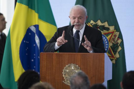 Brasiliens Präsident Luiz Inácio Lula da Silva bei einer Rede
